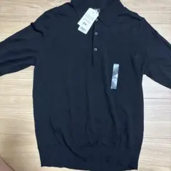 ニットポロシャツ ブラック Mサイズ