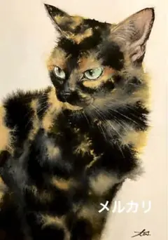 猫　水彩画　原画