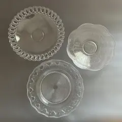 色々ガラス皿　3客