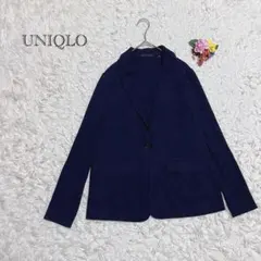 ユニクロ　テーラードジャケット　Lサイズ　ネイビー　羽織り　ストレッチ　オフィス