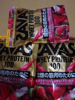 SAVAS ホエイプロテイン100 ストロベリー風味 980g 3袋セット - メルカリ