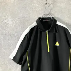 le coq sportif　ポロシャツ　ハーフジップ　半袖　黒　ゴルフウエア