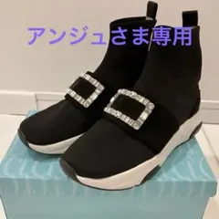 +dianaクリスタルバックル ニットソックス スニーカー 23.5cmブラック