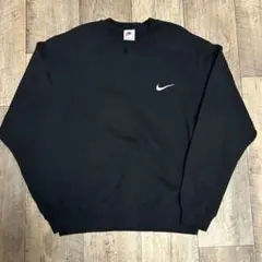 90s 銀タグ　NIKE ブラックワンポイントスウェットトレーナー　黒　美品