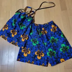 アフリカ布ハーフパンツ　トートバック　セット