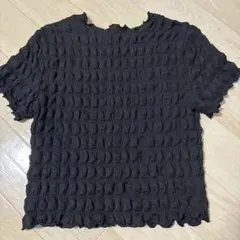 GU シャーリングTシャツ ブラック L