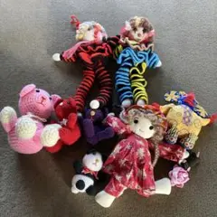 手作りっぽい人形 あみぐるみ ぬいぐるみ ピエロ 熊など
