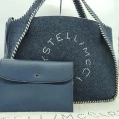 美品 ステラマッカートニー サークルロゴ ラージ トートバッグ 肩掛け フェルト