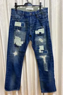 GUESS ダメージ加工 パッチワーク デニムパンツ 32(81cm)のサムネイル