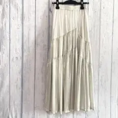 LOWRYS FARM グリッタープリーツスカート ラメ ロング