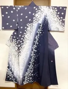 染紬 タタキ染 訪問着 袷 正絹 紫 白 暈し 大王松 南天 Lサイズ ki27183 中古美品 着物 シルク オールシーズン 送料無料 2025年最新ゆめ訪問着の人気アイテム - メルカリ