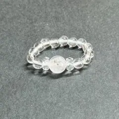 BR1040 天然石 パワーストーン ビーズリング パイライトインクォーツ 水晶