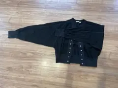 ブラック リブカーディガン 長袖