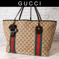 GUCCI グッチ トートバッグ GGキャンバス シェリーライン ジョリー