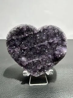 ハート　アメジストクラスター 高品質 天然石 台座付き　247ｇ