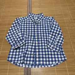 PETIT BATEAU(プチバトー) 青と白のギンガムチェックシャツ