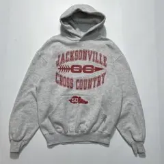 90s ラッセル USA製 パーカー M グレー ウイングフット 4段 6207