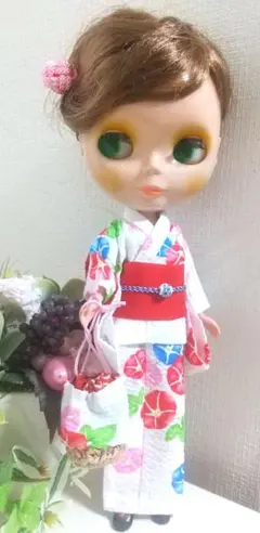 ネオブライスアウトフィット♡オーダー浴衣 ネオブライスアウトフィット♡可愛いピンクの椿浴衣＆作り帯セット