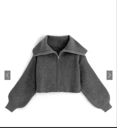 GRL ダブルジップショート丈リブニットトップス[lt33]