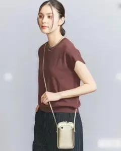 united arrows スマホ ショルダーバッグ レザー ゴールド