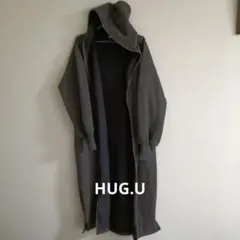 HUG.U 裏ボアロングパーカー チャコールグレー