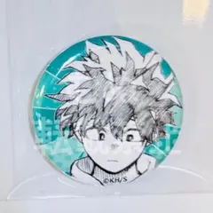 ヒロアカ原画展 缶バッジ付きカレッジ風スウェットバッグ 缶バッジ 緑谷