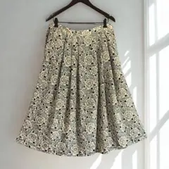 【美品】✨超豪華 オーバーサイズ 花柄 フレアロングスカート Lサイズ
