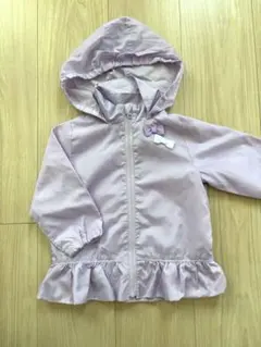 女の子 アウター リボン付き 80 パープル
