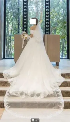 ウエディング コーム付きロングベール