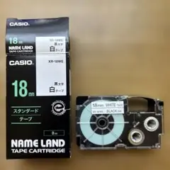 カシオ　ネームランドテープ　 18ミリ／黒文字／白／XR-18WEのサムネイル
