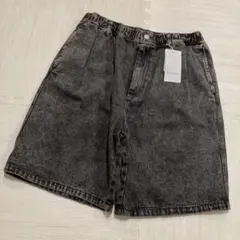 メンズ　デニムイージーハーフパンツ　ズボン　デニムパンツ　男性用　LLブラックのサムネイル