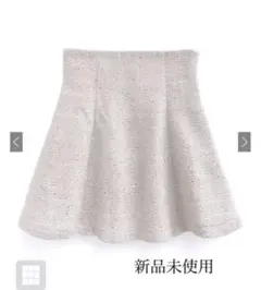 インパン裏地付きツイードスパンコールミニスカート　アイボリー　ta168
