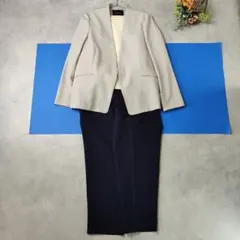 美品✨ ノーカラー ジャケット ネイビーパンツ