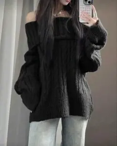 SHEIN オフショルニット オフショルダー