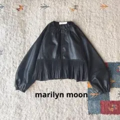 【アローズ取扱】marilyn moon　プリーツノーカラーレザーブルゾン　黒
