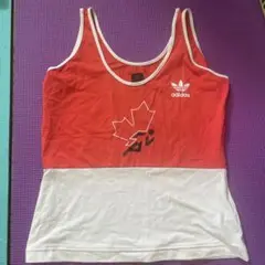 adidas タンクトップ レッド/ホワイト