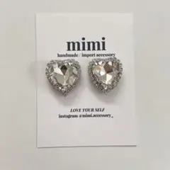 mimi ハート型クリスタルピアス