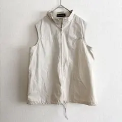 オゾック　ベスト　ブルゾン　ジャケット　ノースリーブ　重ね着　38 オフホワイト