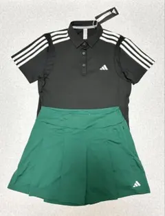 【新品 M】最旬ニュアンスカラー✨アディダスゴルフ セットアップ ポロ×スカート ☆adidasGOLF☆アディダスゴルフウェアセットアップ レディース S