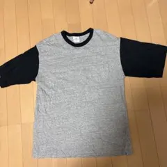 coen コーエン バイカラー Tシャツ グレー×ブラック Mのサムネイル