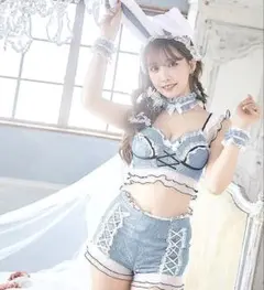 【コスプレ】ハロウィン　三上悠亜 sugar マリームーン　バニー　水色