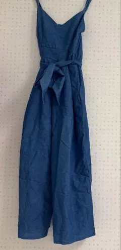 ダークブルー スリーブレス サロペット