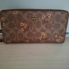 COACHラウンドファスナー長財布　67245　シグネチャー　花柄