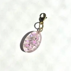 【kc.009】キーホルダー　チャーム　レジン　ピンク　桜　花びら　春