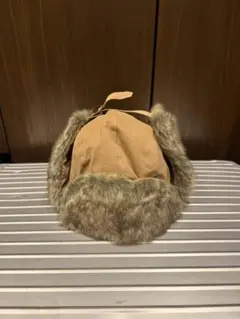 フライトキャップ ベージュ フェイクファー