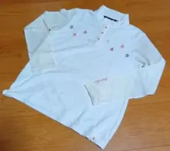 Munsingwear マンシングウェアモックネックメッシュ袖レディースシャツM
