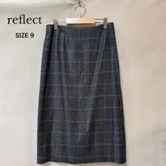 reflect リフレクト ウィンドペン チェック 膝丈 タイト スカート