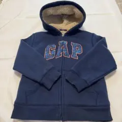 値下げ❣️GAP裏ボアジップアップパーカー　スウェット　ネイビー　120