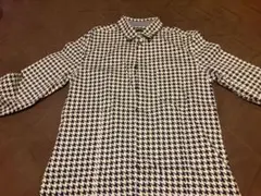 メンズワイシャツ、長袖シャツ　ハウンドトゥースパターン　LL 未着用品