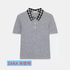 ZARA コントラスト配色ポロトップス